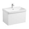 Тумба с раковиной Aquaton Асти 70 белый глянец, белый матовый