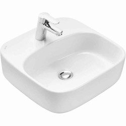 Тумба с раковиной и столешницей Aquaton Либерти 60/Одри Soft 42, 2 ящика, белая столешница, дуб эльвезия