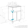 Тумба под раковину Aquaton Форест 60 туманный серый
